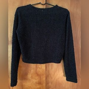 Forever 21 “Level Eight” Black Shimmery sparkle Sweater Small